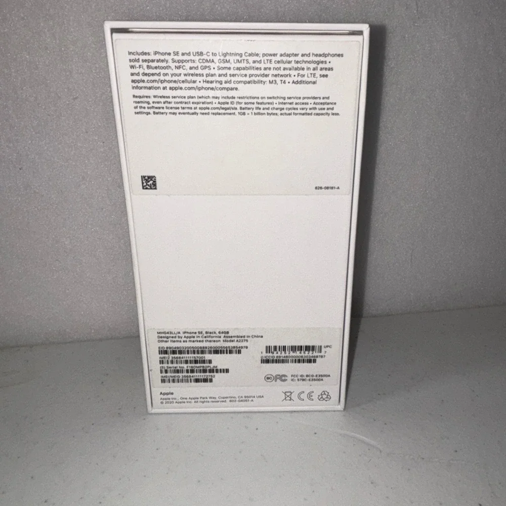 Iphone SE Black 64 GB BOX‎ ONLY